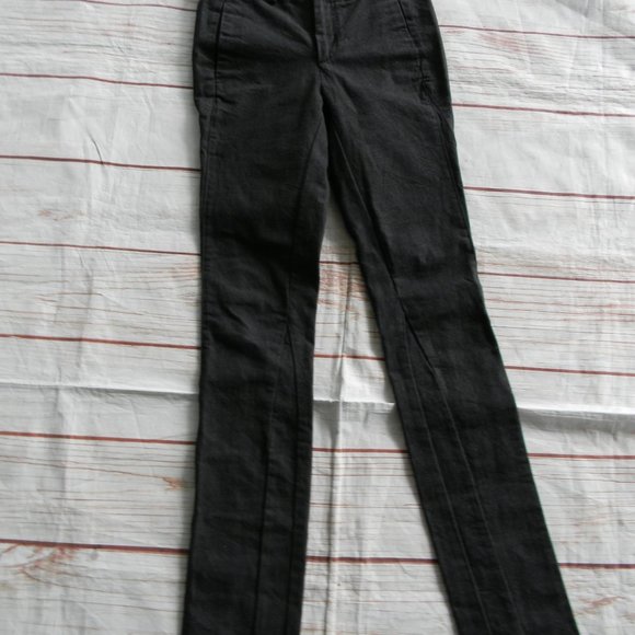 HELMUT LANG BLACK DENIM JEAN TROUSERS SZ 24 SKINNY  34"INSEAM - Picture 2 of 5